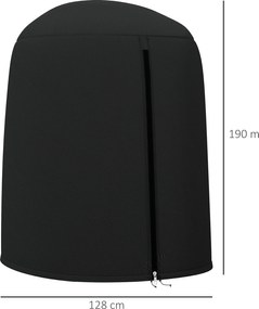 Outsunny Pokrowiec ochronny na fotel wiszący, wodoszczelny, pyłoszczelny, poliester, Ø128 x 190 cm, Czarny
