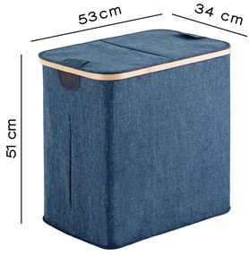 GEDY 133805 Yoshi kosz na pranie 53 x 51 x 34 cm,bambus, niebieski