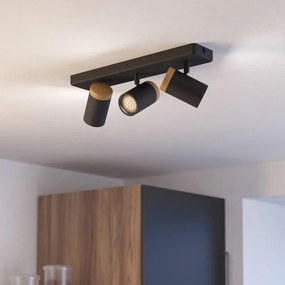 Eglo 300002 - Oprawa punktowa łazienkowa CONSUMA 3xGU10/3W/230V IP44 czarna/beżowa