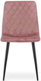 Komplet różowych krzeseł z czarnymi nogami M2-B09