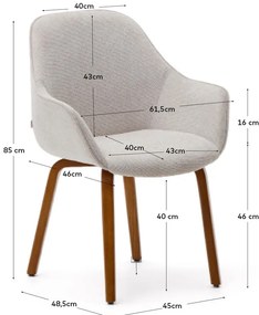 Beżowy tapicerowany fotel jadalniany Aleli – Kave Home