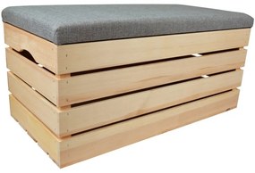 Pufa kufer skrzynia drewniana sosnowa siedzisko 80cm naturalna