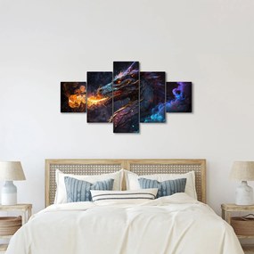 Obraz - Smok plujący płomieniami (125x70 cm)