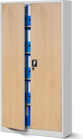 Szafa biurowa Eco Design Jan H 90x40x195 cm biały/dąb sonoma