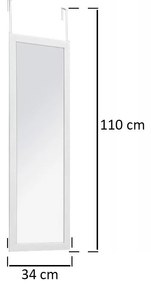 Lustro zawieszane na drzwi, 110x36 cm