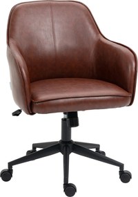 Vinsetto Krzesło biurowe ergonomiczne obrotowe z regulacją wysokości brązowe 58,5x62x91cm | Aosom PL