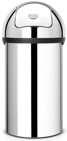 Stalowy kosz na śmieci w kolorze srebra z połyskiem 60 l Push Bin – Brabantia