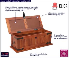Drewniany kufer na pościel skrzynia M9-T09