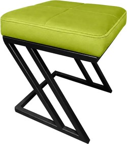 Pufa ZETA LOFT ławka taboret podnóżek metal eko-skóra : Kolor nogi - Czarna, Kolor tkaniny - EKO-SKÓRA - 5D, Typ tkaniny - Eko-skóra