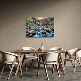 Obraz na szkle - Wodospad Svartifoss, Islandia (70x50 cm)