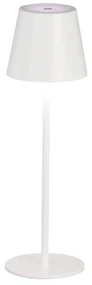 Biała lampa stołowa LED z metalowym kloszem (wysokość 36,5 cm) Viletto – Fischer & Honsel