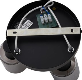 Nowoczesna lampa sufitowa czarna z okrągłym przydymionym szkłem 3-źródła światła - Cilin