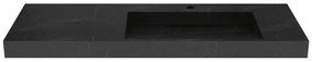 Umywalka wisząca solid surface z efektem czarnego marmuru - 120 x 45 x 8 cm - OKAPA
