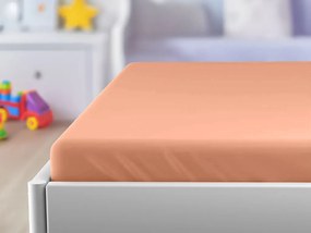 PrzytulneMieszkanie.pl Jersey prześcieradło dziecięce morelowe 70x140