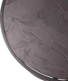 Metalowy stolik pomocniczy z pufą - zestaw Edith