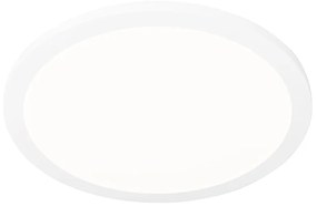 Lampa sufitowa biała 40cm okrągła w tym LED 3-stopniowy ściemniacz IP44 - Steve Nowoczesny Oswietlenie wewnetrzne