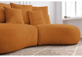Musztardowa sofa z materiału bouclé 260 cm Saint-Germain – Bobochic Paris