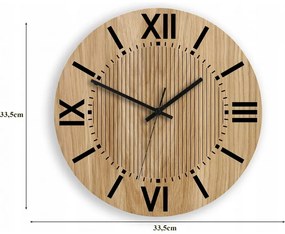Zegar na ścianę nowoczesny drewniany z cichym mechanizmem okrągły solidny