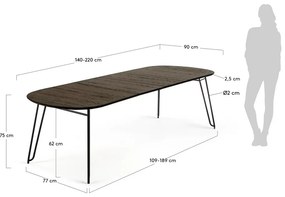 Rozkładany stół z blatem w dekorze jesionu 90x140 cm Norfort – Kave Home