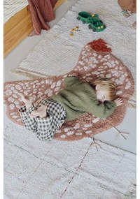 Brązowy bawełniany dywan dziecięcy tkany ręcznie odpowiedni do prania 110x100 cm Chicken – Lorena Canals