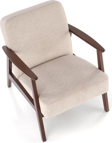 Fotel do salonu z drewnianymi podłokietnikami Milano 1S Halmar