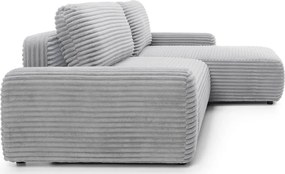 Szara sztruksowa kanapa narożna z funkcją spania E2-Z47