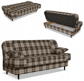 Kanapa sofa Sally rozkładana f spania Family meble krata brązowa