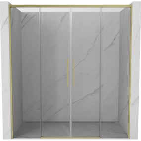 Mexen Rox drzwi prysznicowe rozsuwane 170 cm, transparent, złote szczotkowane - 8C2-170-002-55-00