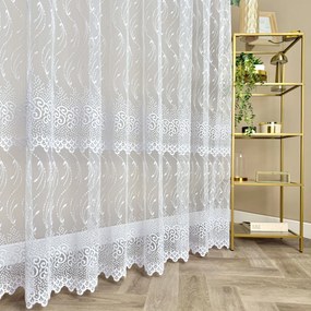 Firana haftowana Iris tiul-siatka klasyczny wzór wys. 280 cm