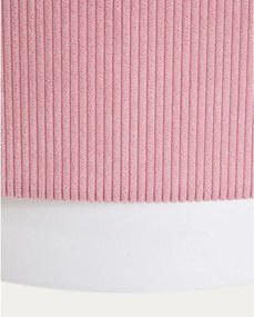 Biało-jasnoróżowa lampa dziecięca z tekstylnym kloszem Bianella – Kave Home