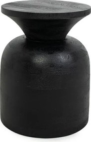 Designerski stolik pomocniczy Bisato 35 w kolorze czarnym, drewno mango
