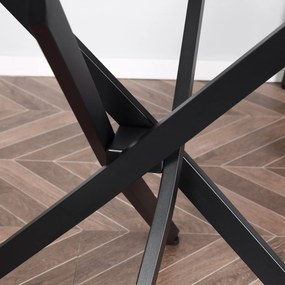 HOMCOM stolik kawowy okrągły ze szklanym blatem do salonu i sypialni czarny metalowy design | Aosom PL