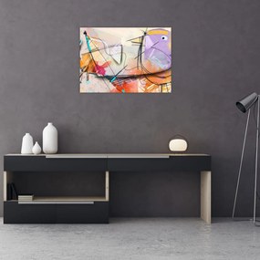 Obraz na szkle - Abstrakcja, ptaszek (70x50 cm)