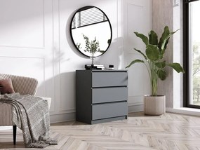 Komoda z 3 szufladami: antracyt, 70 x 39 x 79 cm