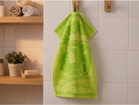 Ręcznik dziecięcy BEBE maszyna zielony 30x50 cm