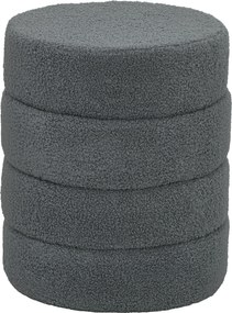 HOMCOM Hoker, okrągły, polarowy, stalowa rama, do 120kg, Φ40x45H cm, Ciemnoszary