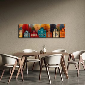 Obraz - Malowane jesienne miasto (170x50 cm)