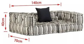 Dwuosobowa sofa modułowa w paski - Demri D1