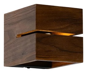 Rustykalna lampa ścienna z drewna orzechowego 9,7 - Transfer Groove Rustykalny / Vintage Oswietlenie wewnetrzne