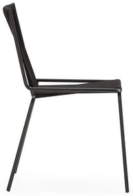 Czarne metalowe krzesła zestaw sztaplowane 2 szt. Emily – Marckeric