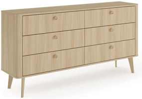 Komoda z 6 szufladami w stylu japandi dąb barista T1-Z17