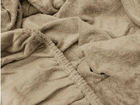 PrzytulneMieszkanie.pl Prześcieradło frotte EXCLUSIVE beżowe 200x220 cm