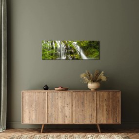 Obraz - Wodospad, Wind River Valley (z zegarem) (90x30 cm)