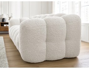 Biała sofa z materiału bouclé 232 cm Hippolyte – Bobochic Paris