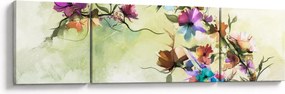 Obraz - malowidło pnącej się kwiaty (170x50 cm)