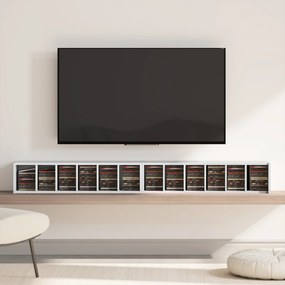 HOMCOM Regały do przechowywania 204 płyt CD w zestawie 2 szt., wieża na Blu-ray z regulowanymi półkami, organizer na książki, biały | Aosom PL
