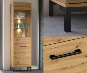 Witryna z przeszkleniem Nevio 18, dąb artisan