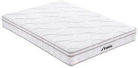 Komplet stelaż z listewkami + materac na sprężynach 3 strefy i pamięć kształtu ciała WOLKENTANZ marki YSMÉE - 140 x 190 cm