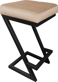 Hoker ZETA krzesło barowe tkanina Welur podstawa metalowa LOFT : Kolor Stelaża - Czarny , Kolor tkaniny - VELVET - MG06