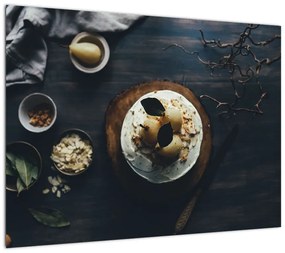 Obraz na szkle - deser na stole (70x50 cm)